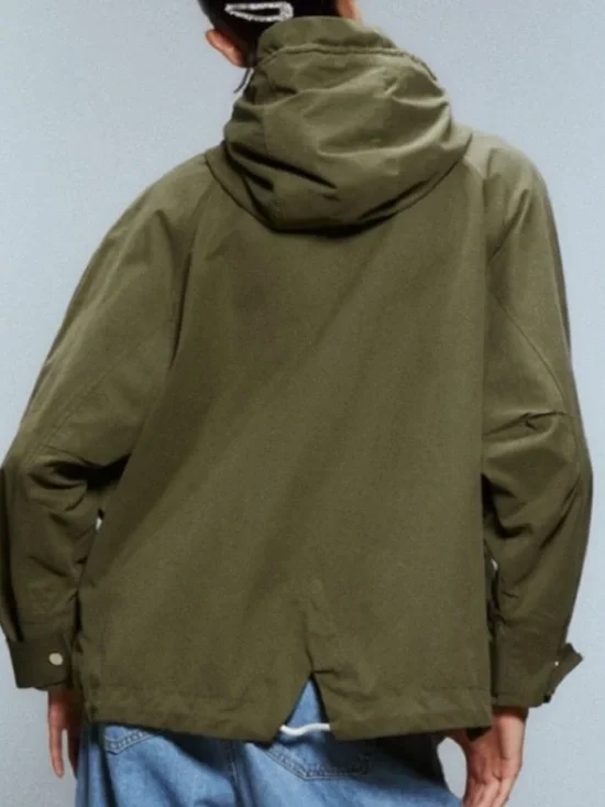 Zara Lightweight Hooded Snap Side. Top Jacket - Picture 11 of 13